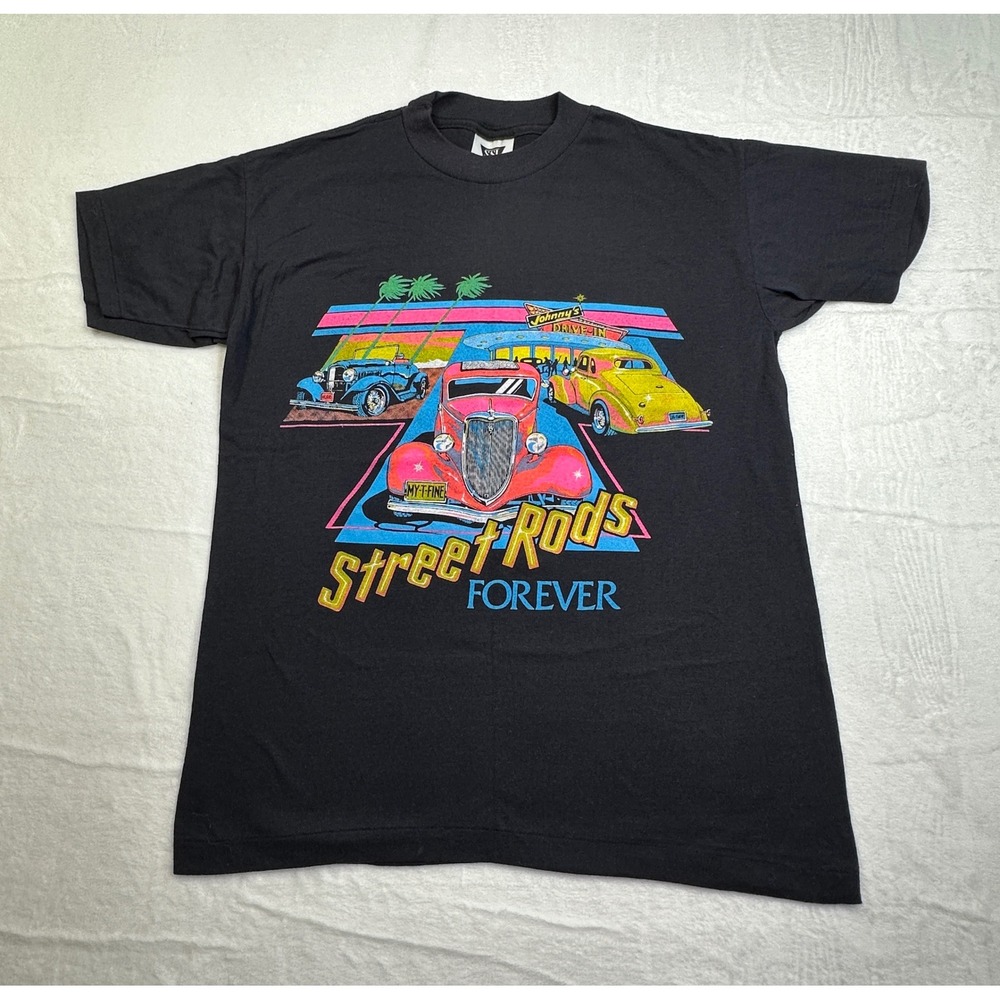 SSI Street Rods Forever T-Shirt Mens Small Black Vintage Retro Classic Car Tee